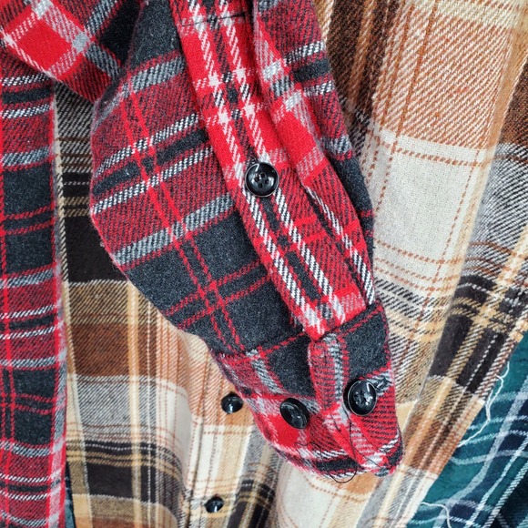 Better Be Grunge Holiday Party Mixed Plaid Cottagecore Prep Red Midi Dress S - Picture 7 of 9